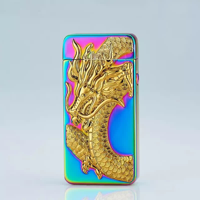 Encendedor electrónico recargable por USB sin llama de doble arco Dragon