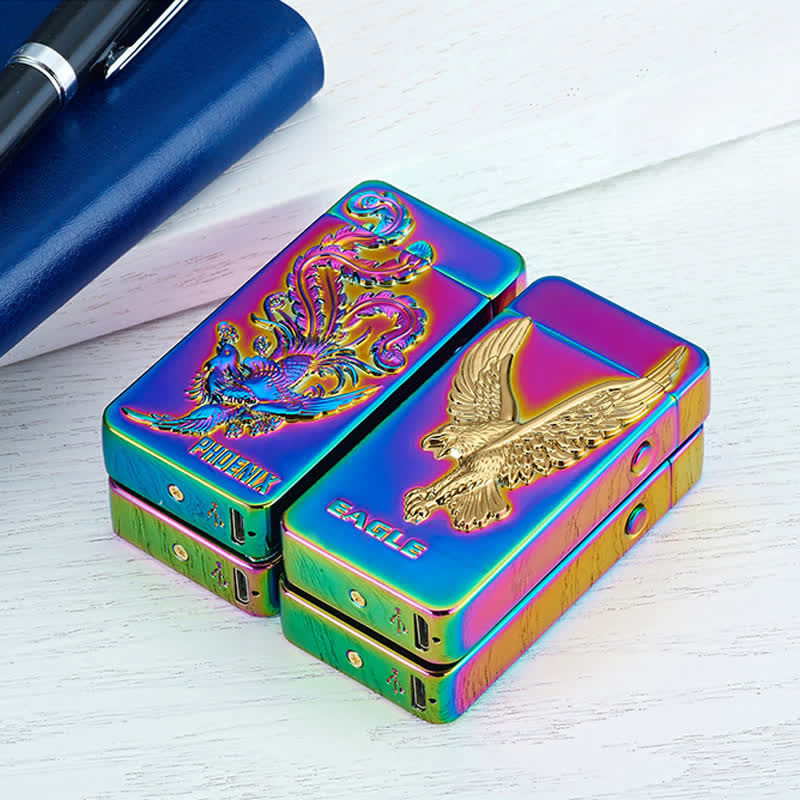 Encendedor electrónico recargable por USB sin llama de doble arco Dragon