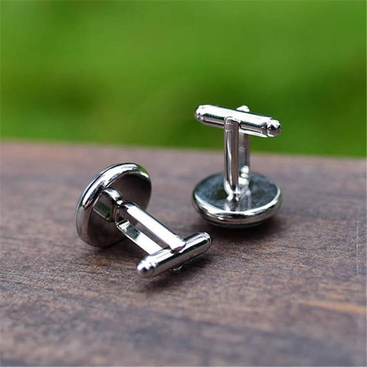 Juego de gemelos con tapas de botones con gemas del tiempo y conejito para hombre, 1 par
