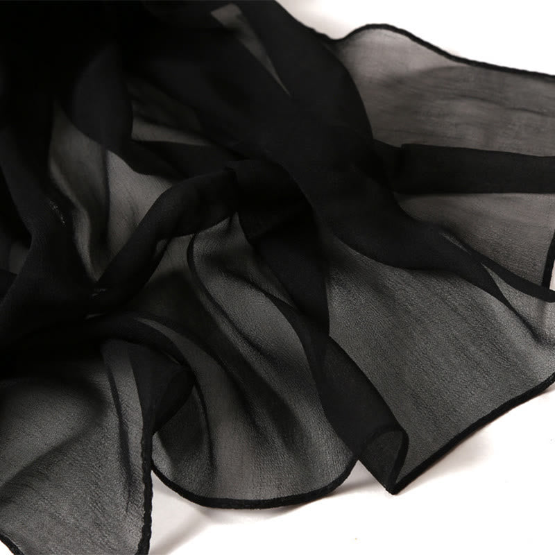 Bufanda fina de gasa con protección solar de color liso para verano