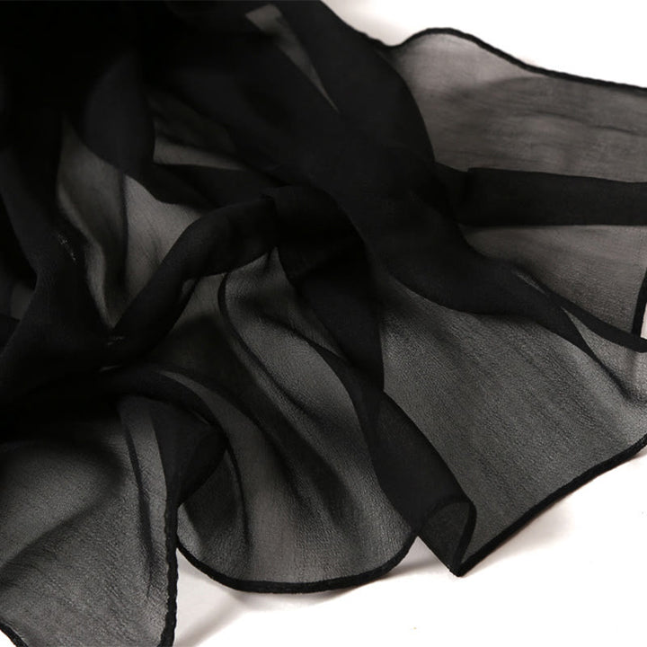 Bufanda fina de gasa con protección solar de color liso para verano