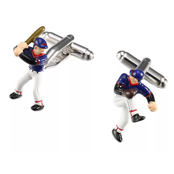 Juego de gemelos con botones y fecha de béisbol para hombre, 1 par