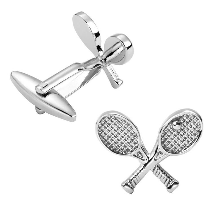 Juego de gemelos con botones y diseño de tenis para hombre, 1 par