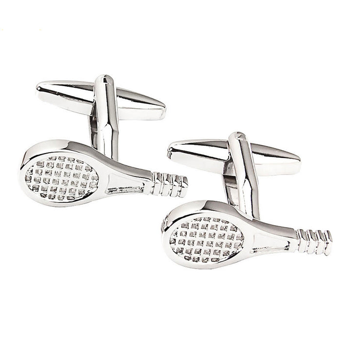 Juego de gemelos con fundas para botones de raqueta de tenis para hombre, 1 par