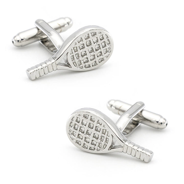 Juego de gemelos con fundas para botones de raqueta de tenis para hombre, 1 par