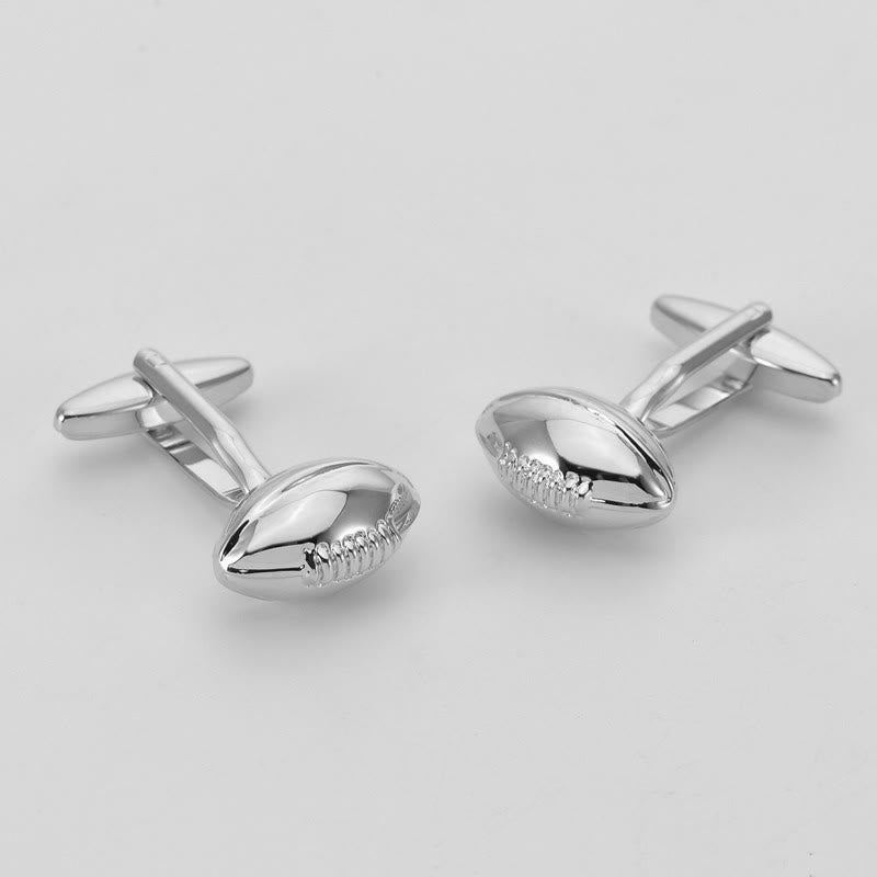 Juego de gemelos con cubrebotones de Rugby Time para hombre, 1 par