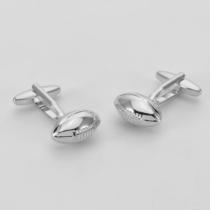 Juego de gemelos con cubrebotones de Rugby Time para hombre, 1 par