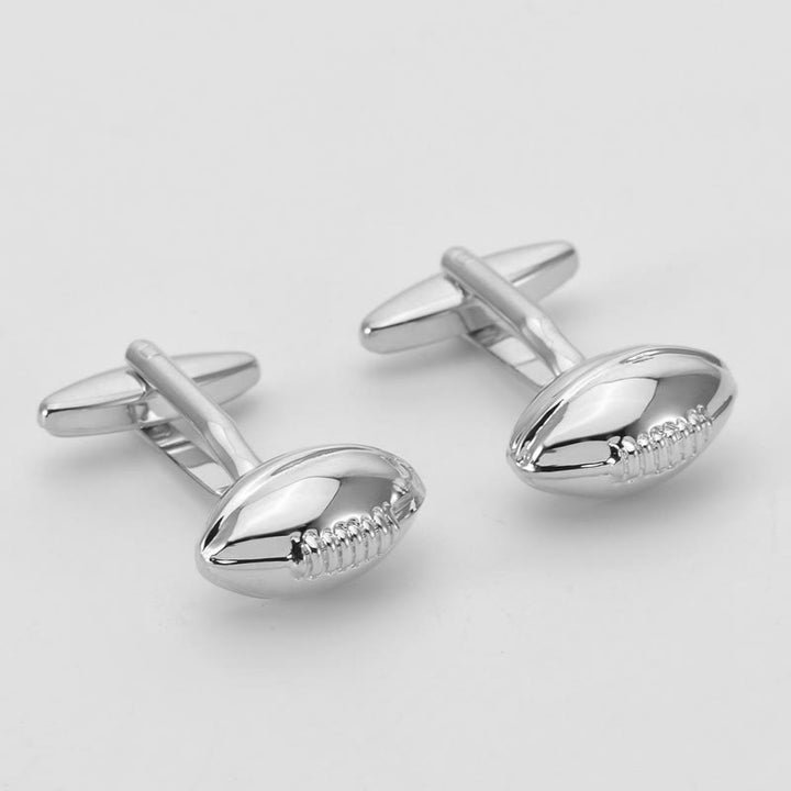 Juego de gemelos con cubrebotones de Rugby Time para hombre, 1 par