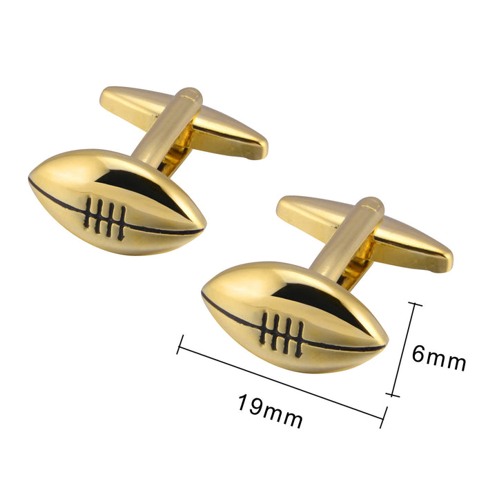 Juego de gemelos con cubrebotones de Rugby Time para hombre, 1 par