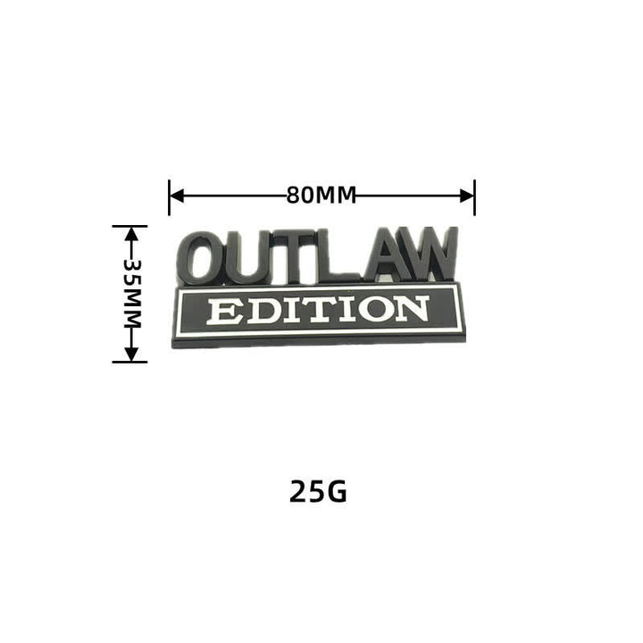 Insignia adhesiva de metal para coche de la edición OUTLAW