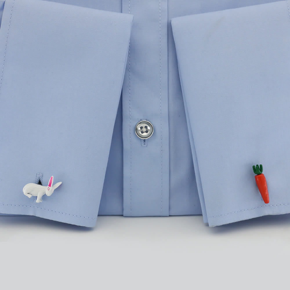 Juego de gemelos con cubrebotones de conejo y zanahoria para hombre, 1 par