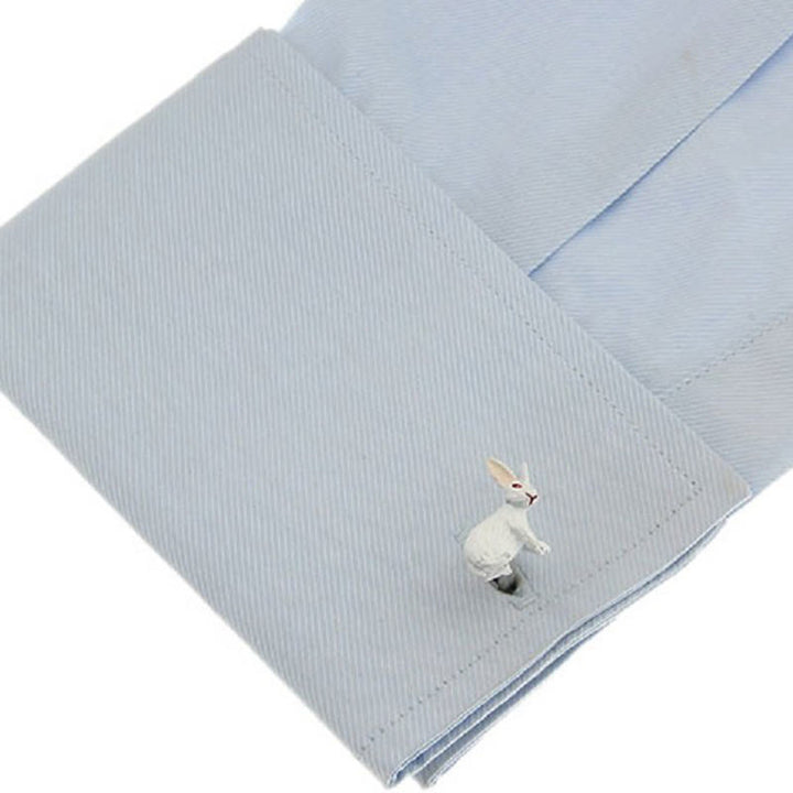 Juego de gemelos con cubrebotones con forma de conejito para hombre, 1 par