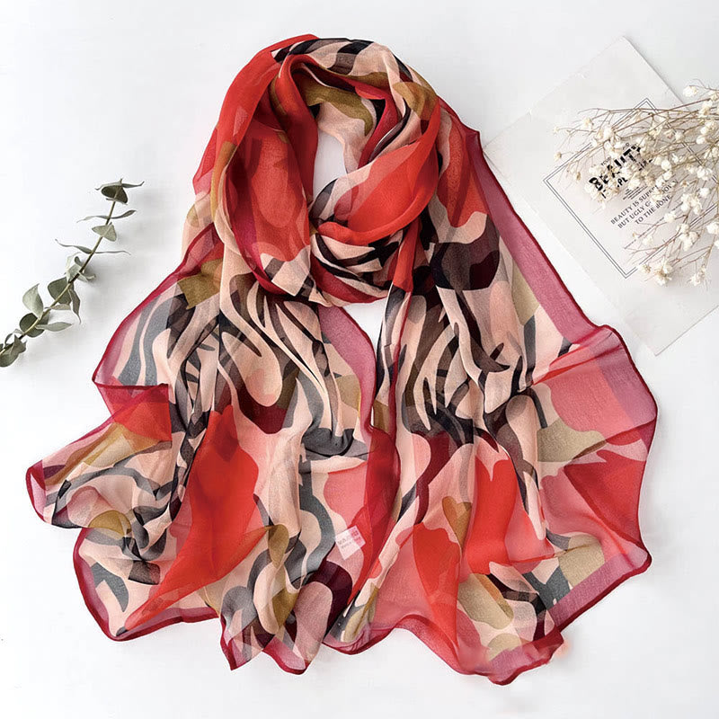 Bufanda de protección solar para playa con estampado de flores de gasa suave de verano para mujer