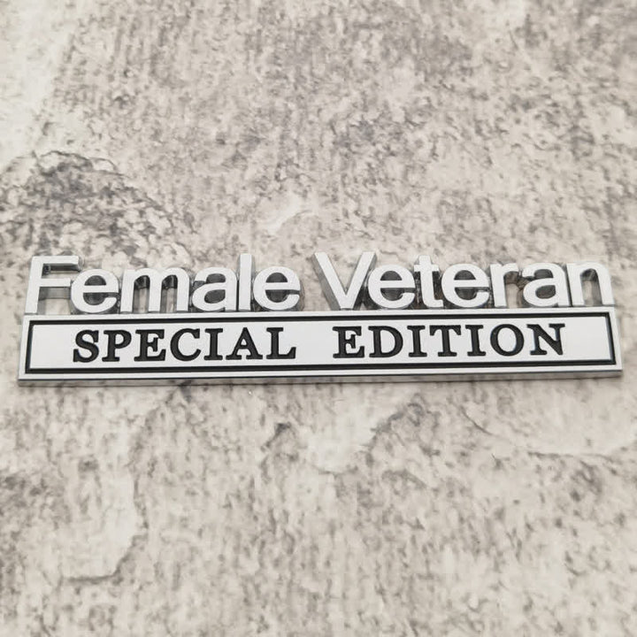 Pegatina de metal para coche de edición especial para mujer veterana