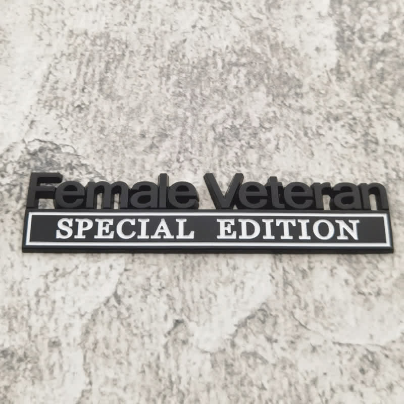 Pegatina de metal para coche de edición especial para mujer veterana