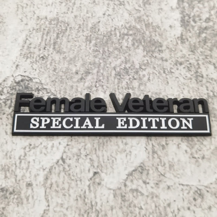 Pegatina de metal para coche de edición especial para mujer veterana