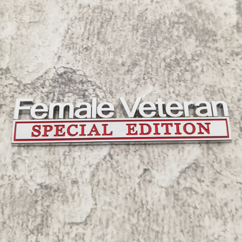 Pegatina de metal para coche de edición especial para mujer veterana