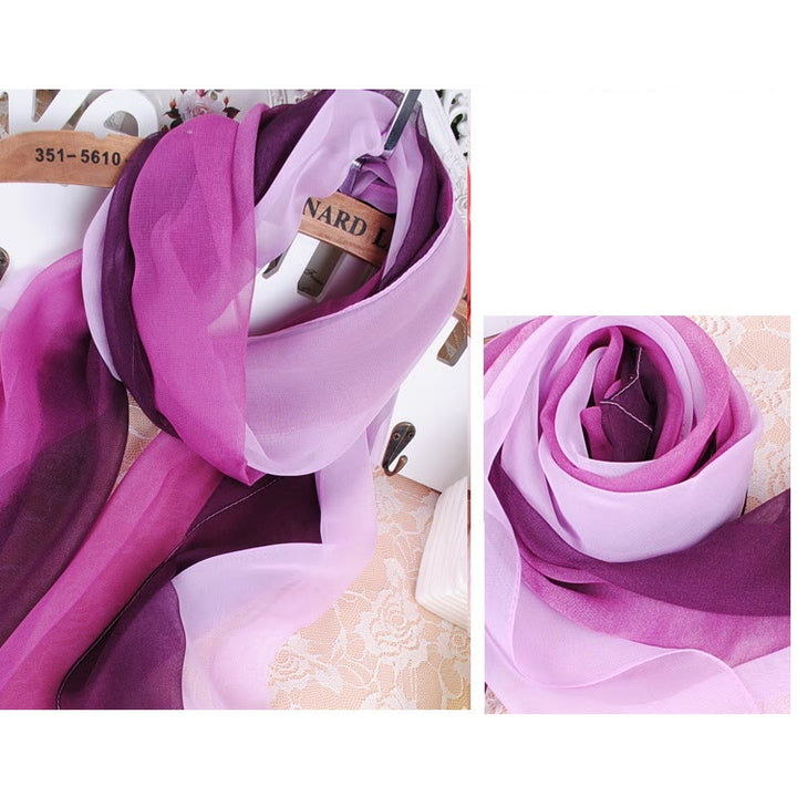 Bufanda fina de verano con protección solar y suave de color sólido para mujer