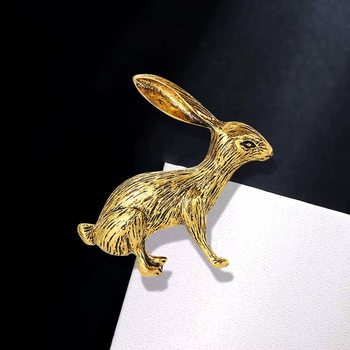 Broche de conejo y ángel barroco, accesorios para camisas dorados