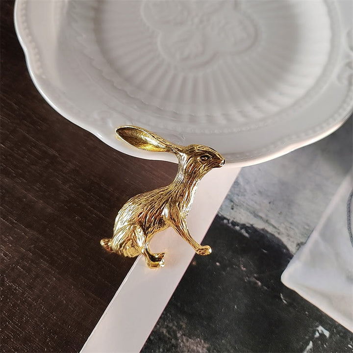 Broche de conejo y ángel barroco, accesorios para camisas dorados