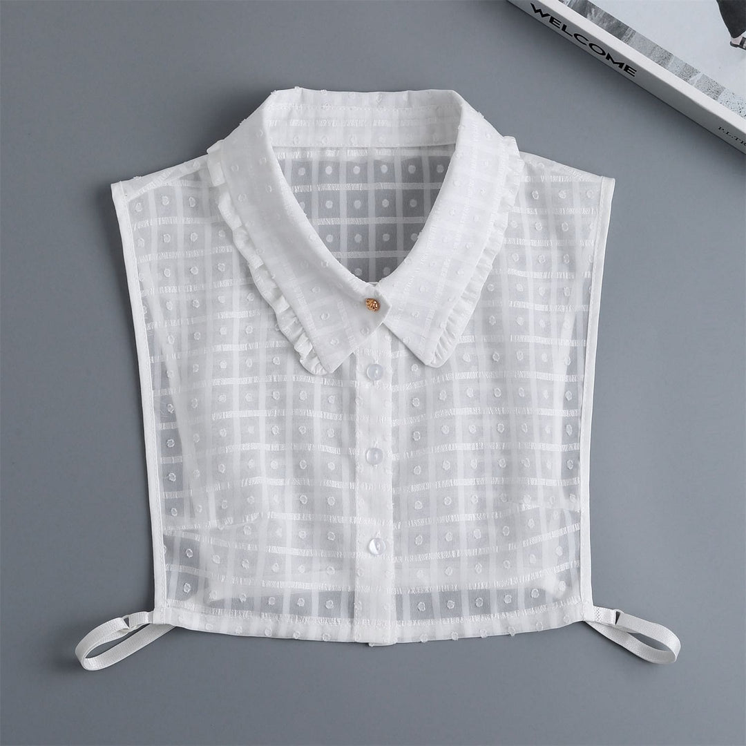 Blusa camisera desmontable con cuello falso y entramado de pétalos