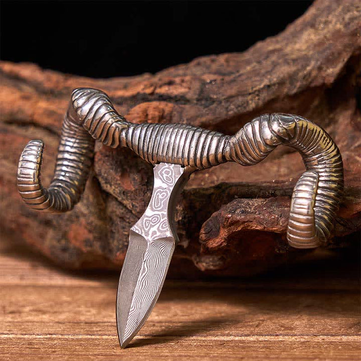 Hebilla de cinturón con colgante multifunción de calavera de oveja plateada (Preventa)