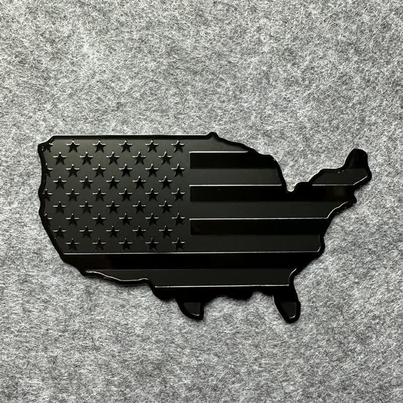 Pegatina de metal con mapa de la bandera estadounidense para coche