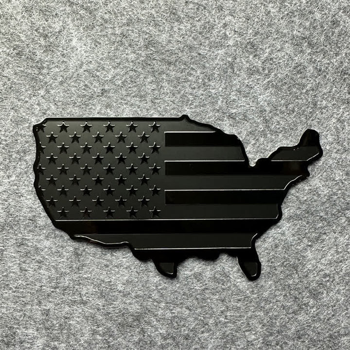 Pegatina de metal con mapa de la bandera estadounidense para coche