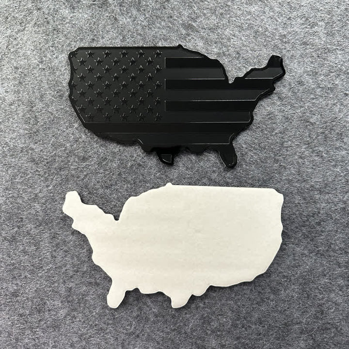Pegatina de metal con mapa de la bandera estadounidense para coche