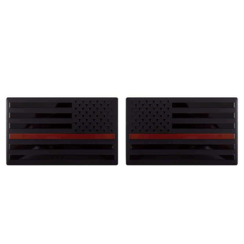 2 pegatinas de metal con la bandera estadounidense para coche