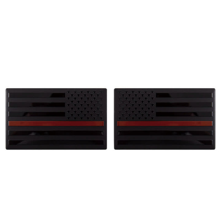 2 pegatinas de metal con la bandera estadounidense para coche