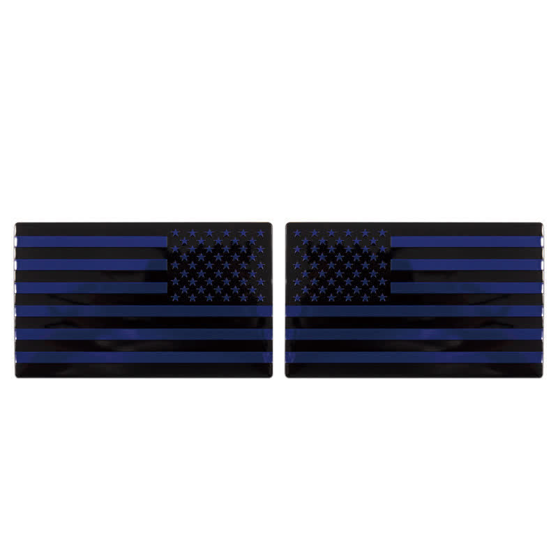 2 pegatinas de metal con la bandera estadounidense para coche