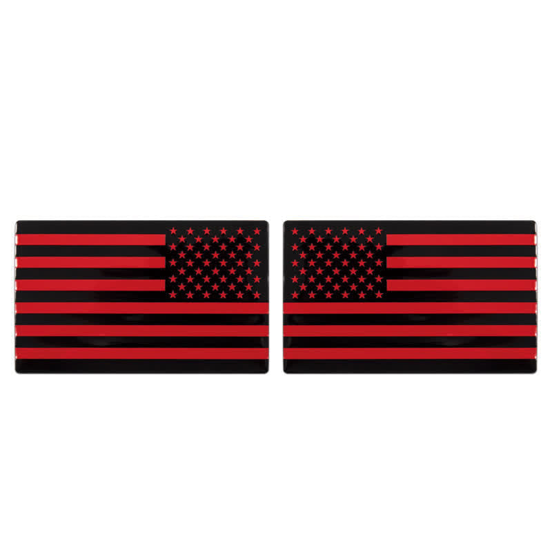 2 pegatinas de metal con la bandera estadounidense para coche