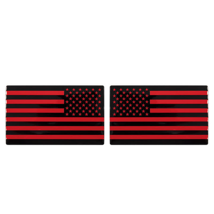 2 pegatinas de metal con la bandera estadounidense para coche
