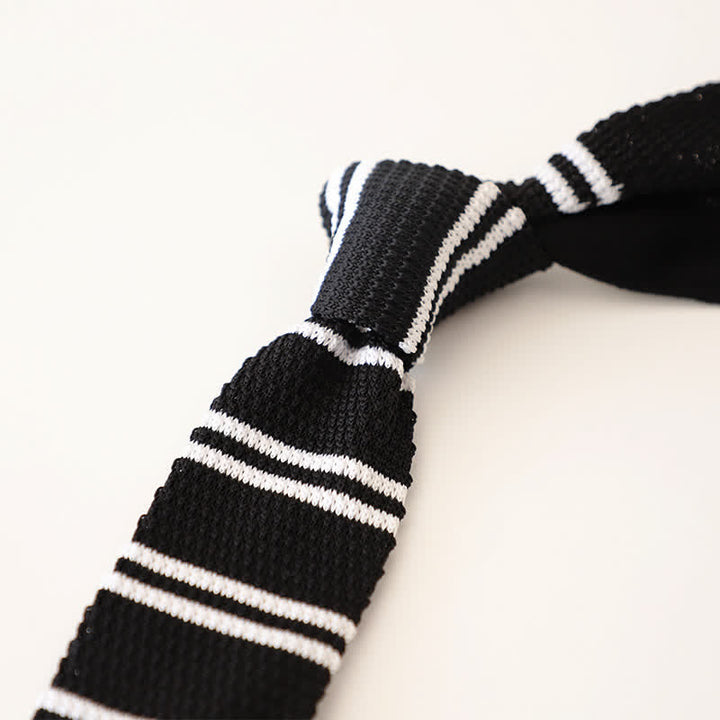Corbata de punto estrecha de rayas para hombre