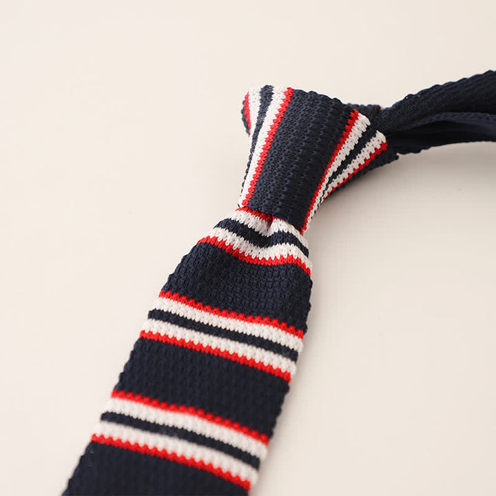 Corbata de punto estrecha de rayas para hombre