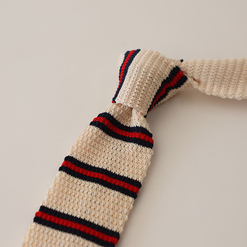 Corbata de punto estrecha de rayas para hombre