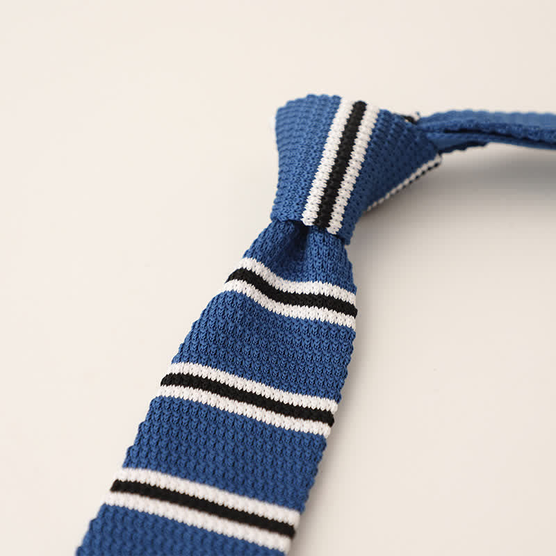 Corbata de punto estrecha de rayas para hombre