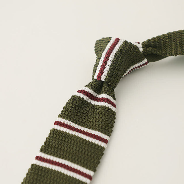 Corbata de punto estrecha de rayas para hombre