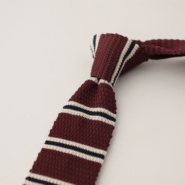 Corbata de punto estrecha de rayas para hombre