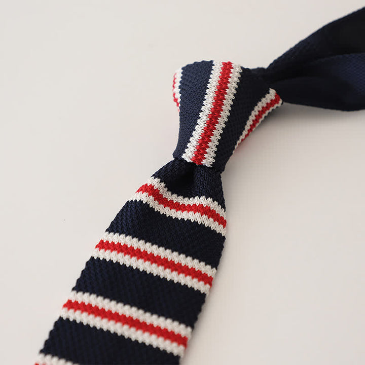 Corbata de punto estrecha de rayas para hombre