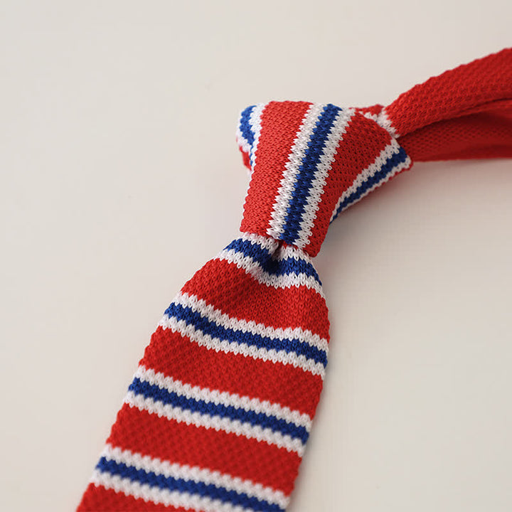 Corbata de punto estrecha de rayas para hombre