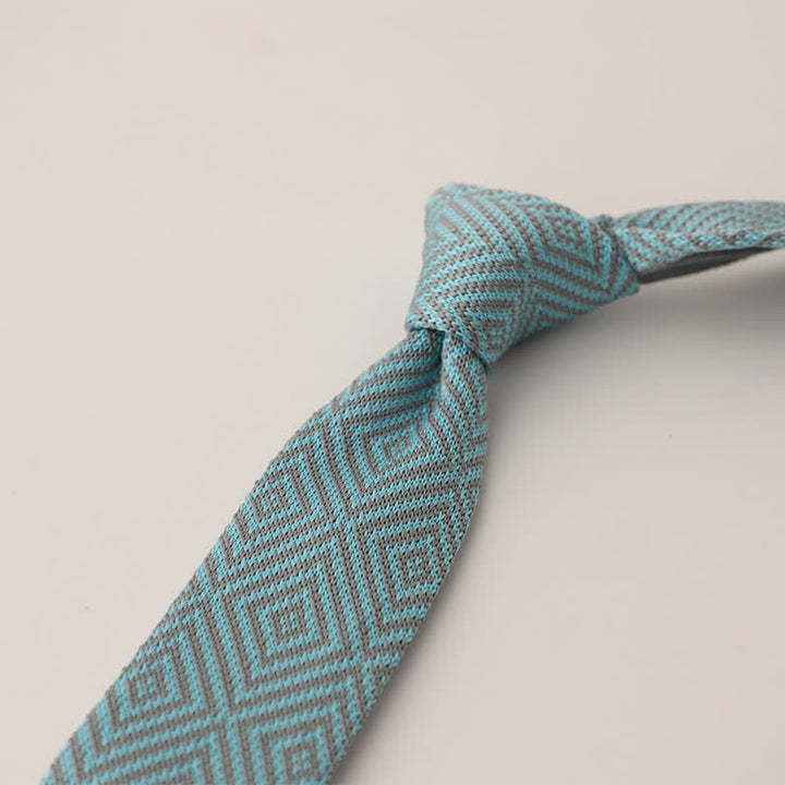 Corbata de punto con estampado de lunares y copos de nieve para hombre