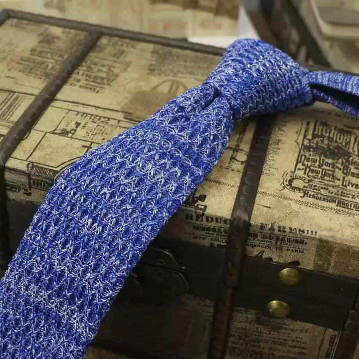 Corbata de punto de color oscuro jaspeado para hombre