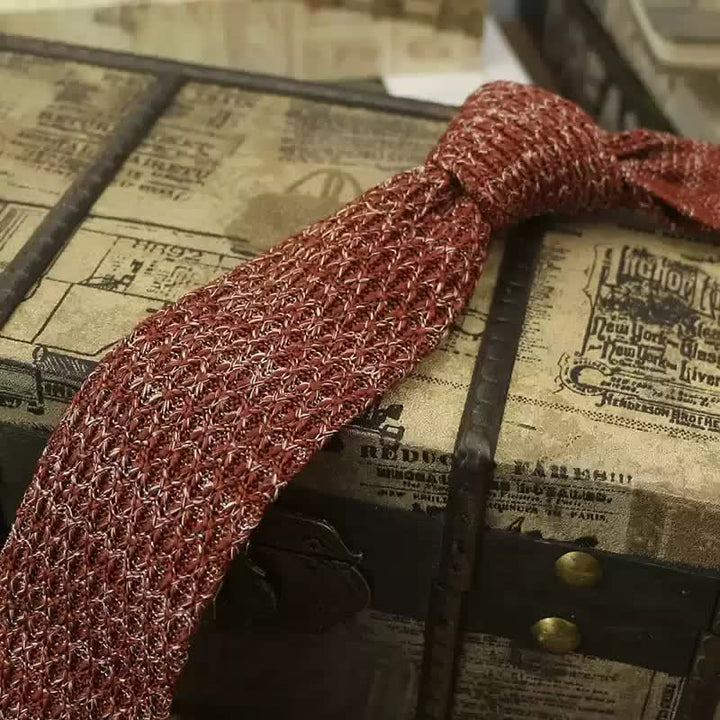 Corbata de punto de color oscuro jaspeado para hombre