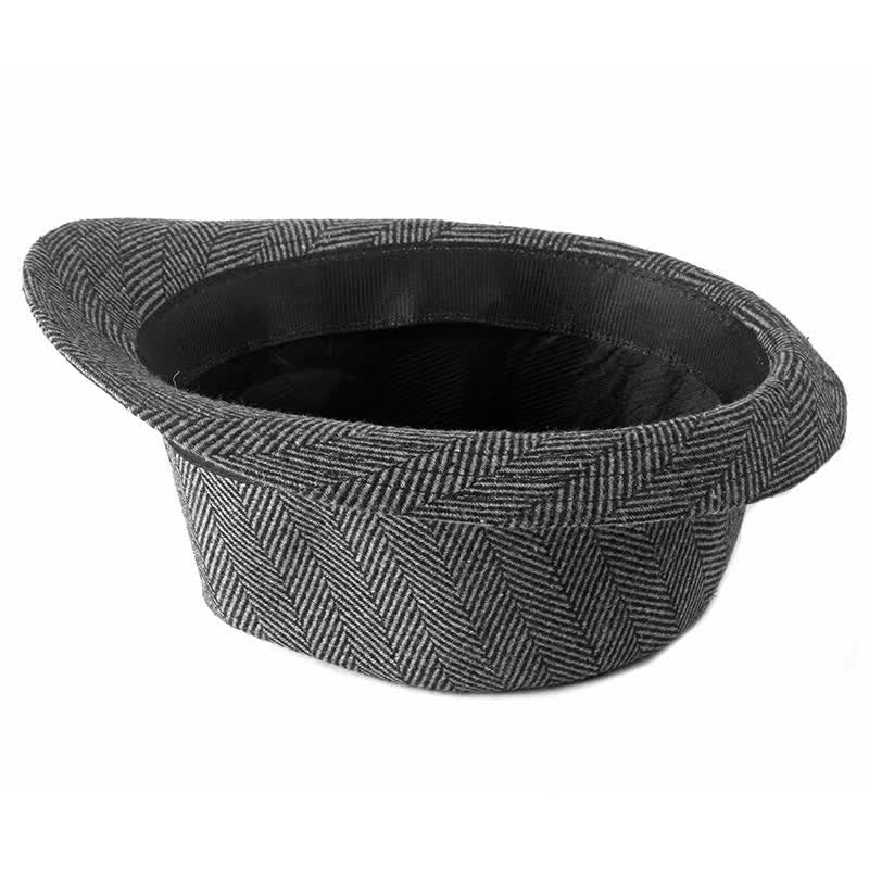 Sombrero Fedora con lazo negro y diseño de espiga para caballeros