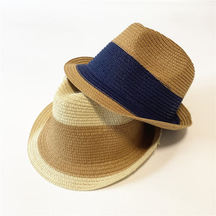 Sombrero Fedora de paja divertido de verano con colores a juego
