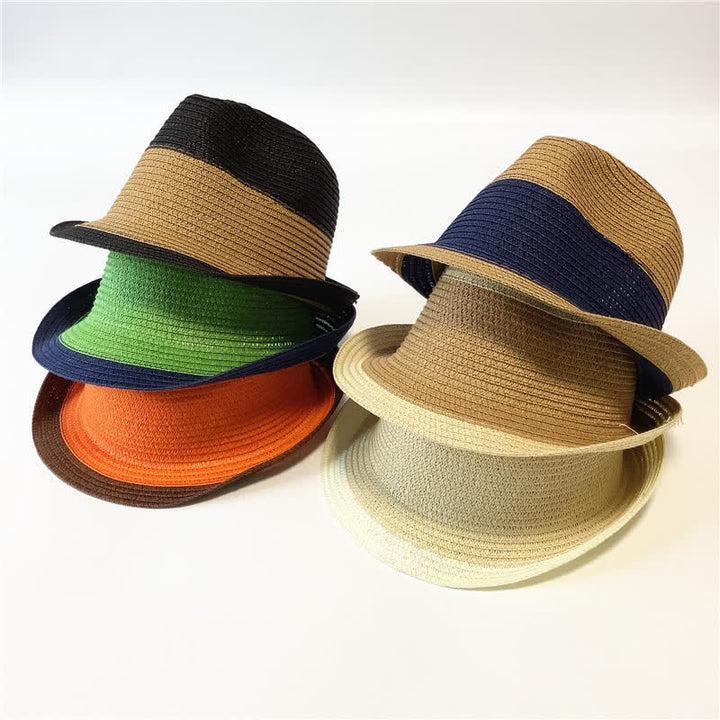Sombrero Fedora de paja divertido de verano con colores a juego