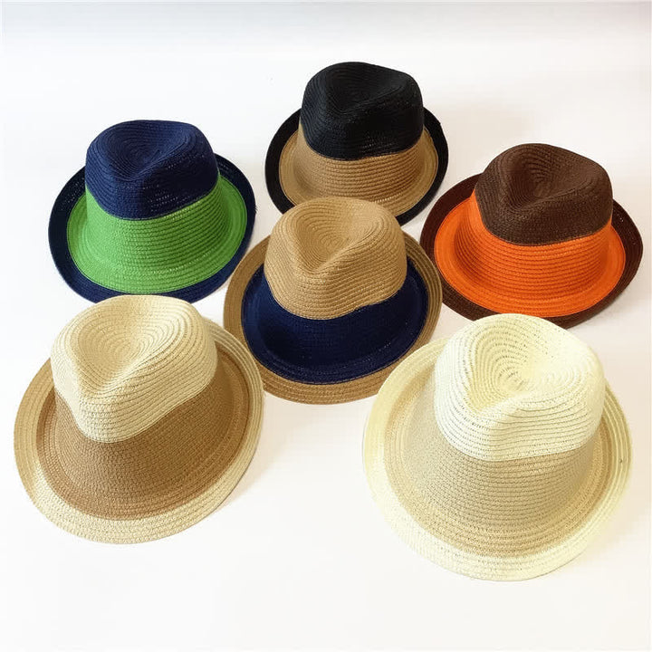 Sombrero Fedora de paja divertido de verano con colores a juego