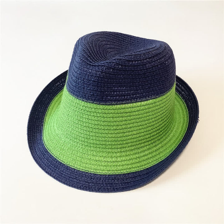 Sombrero Fedora de paja divertido de verano con colores a juego
